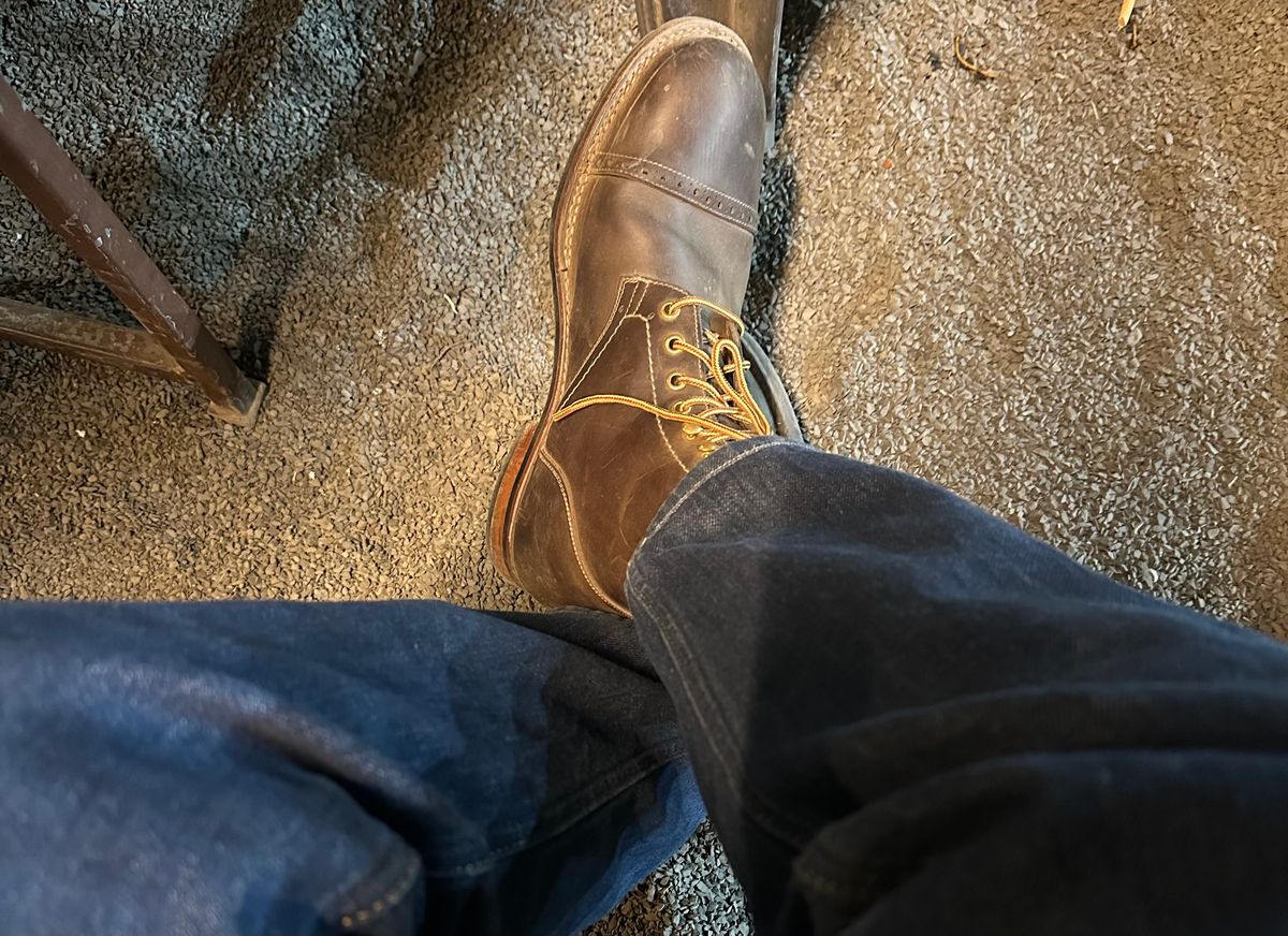 Photo by abhshkap on November 28, 2025 of the Blkbrd Shoemaker Luchador Z Service Boot in Thick Coffee.
