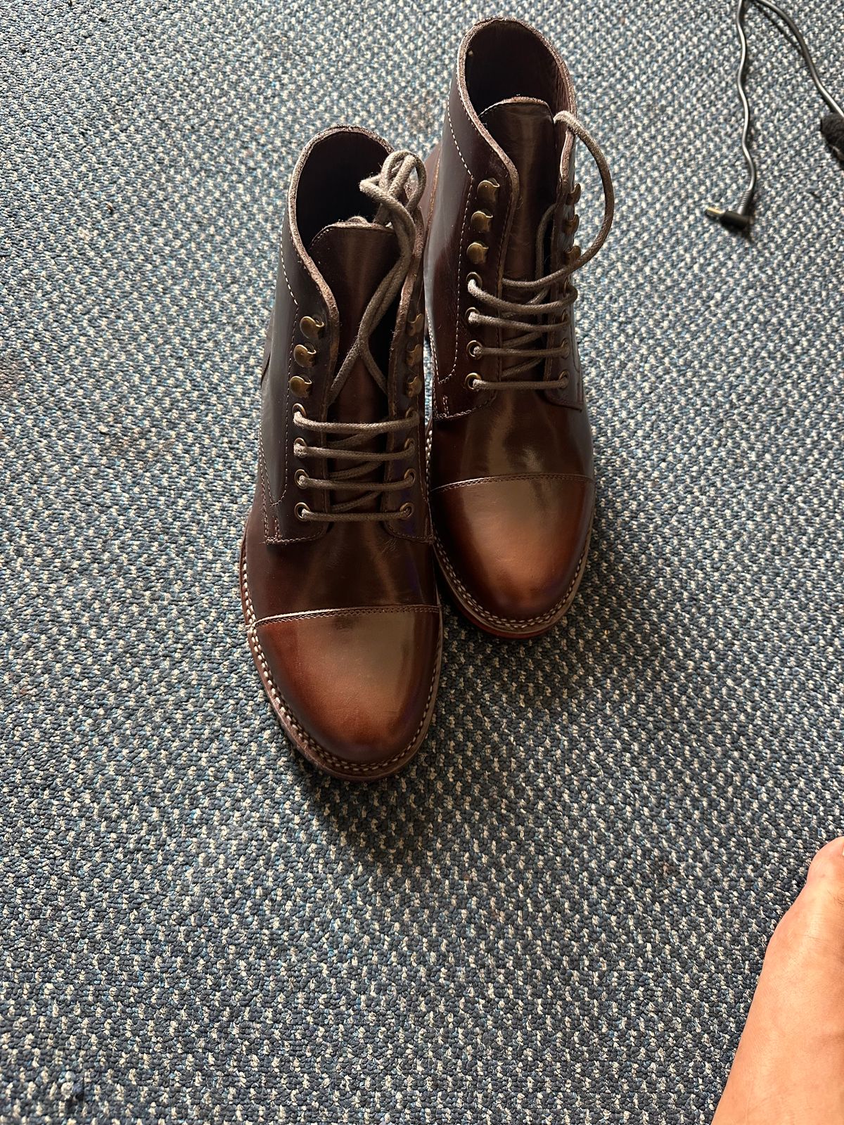 Photo by abhshkap on May 24, 2025 of the Blkbrd Shoemaker Luchador Custom in Horween Brown Chromexcel.