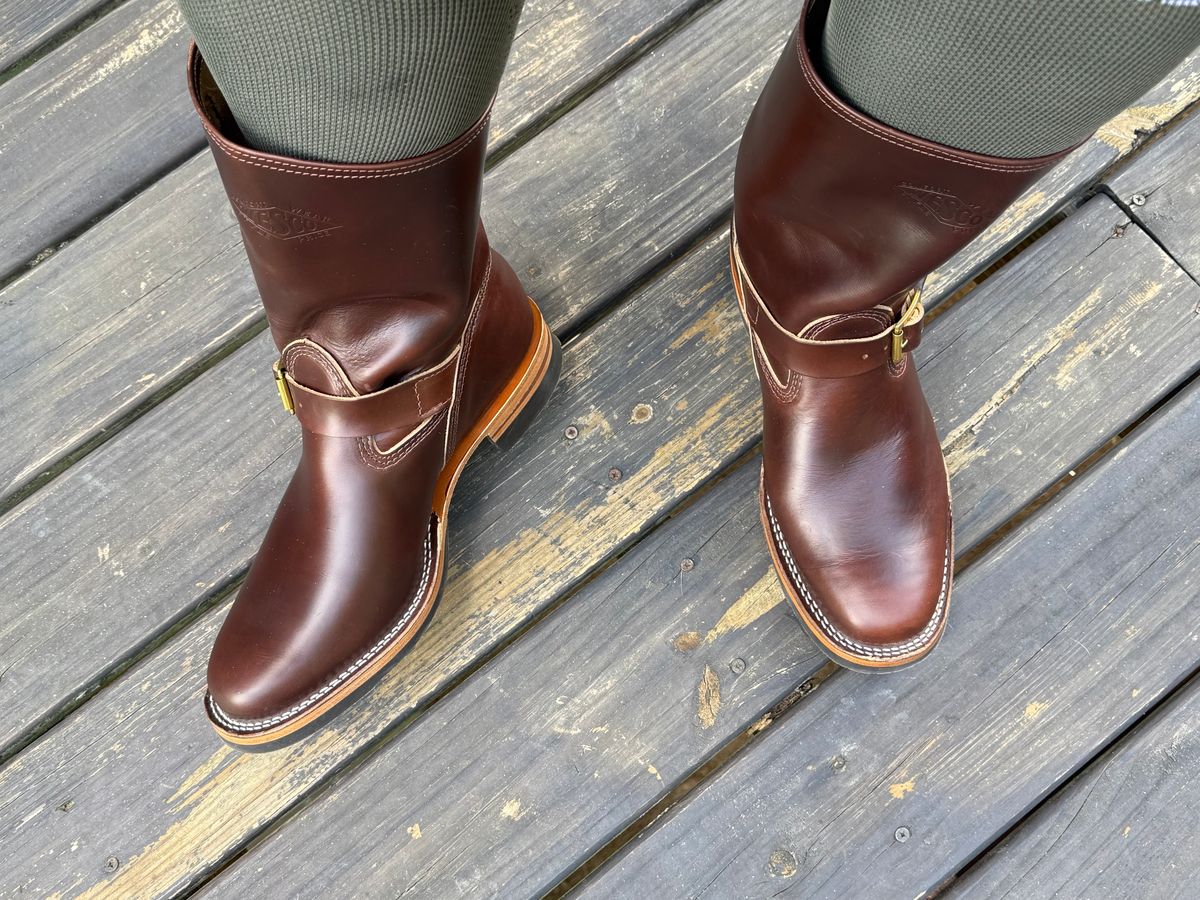 Photo by BigDawg308 on July 12, 2025 of the Wesco Mister Lou in Horween Brown Chromexcel.