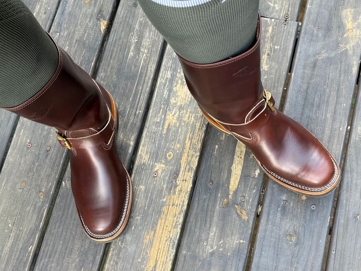 Photo by BigDawg308 on July 12, 2025 of the Wesco Mister Lou in Horween Brown Chromexcel.