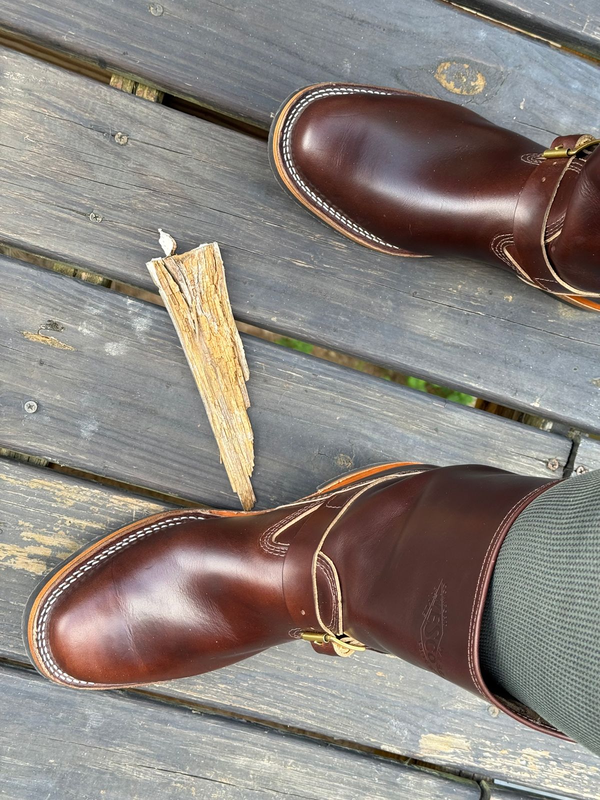 Photo by BigDawg308 on July 12, 2025 of the Wesco Mister Lou in Horween Brown Chromexcel.
