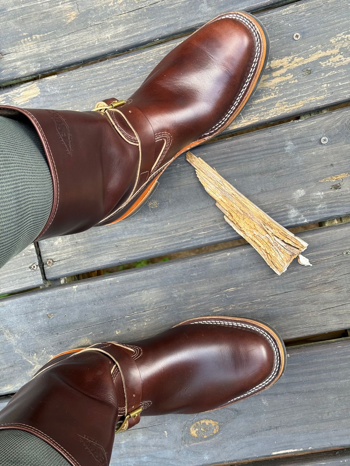Photo by BigDawg308 on July 12, 2025 of the Wesco Mister Lou in Horween Brown Chromexcel.