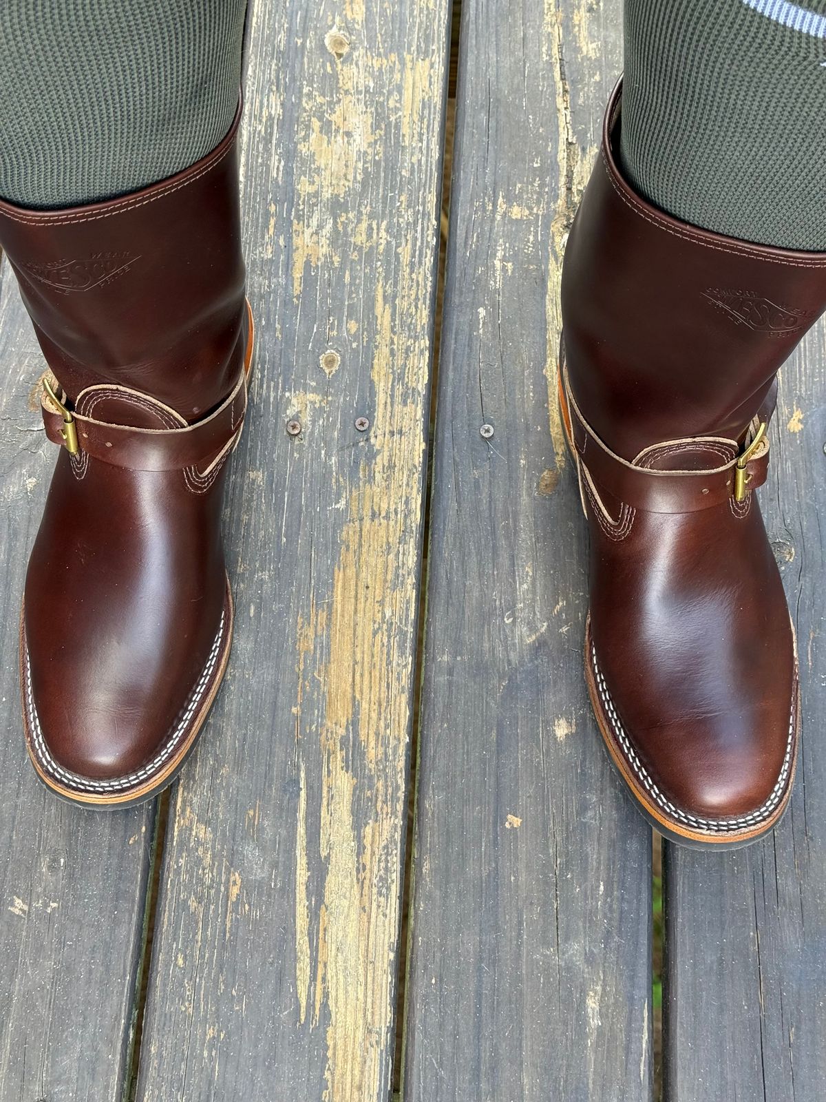 Photo by BigDawg308 on July 12, 2025 of the Wesco Mister Lou in Horween Brown Chromexcel.