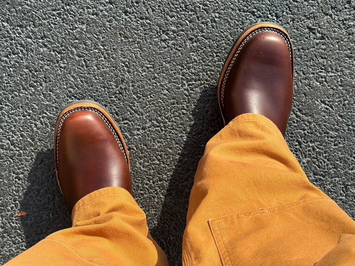 Photo by BigDawg308 on July 18, 2025 of the Wesco Mister Lou in Horween Brown Chromexcel.