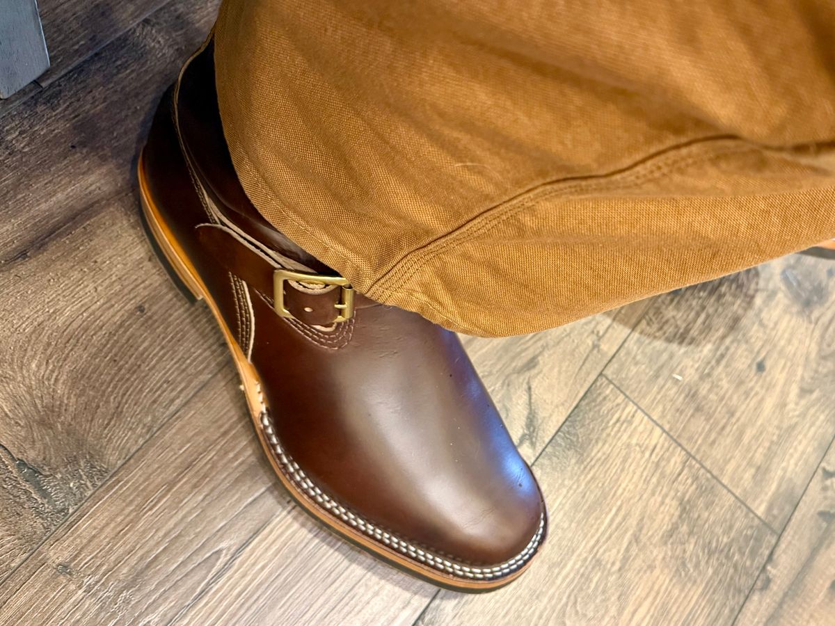 Photo by BigDawg308 on July 18, 2025 of the Wesco Mister Lou in Horween Brown Chromexcel.