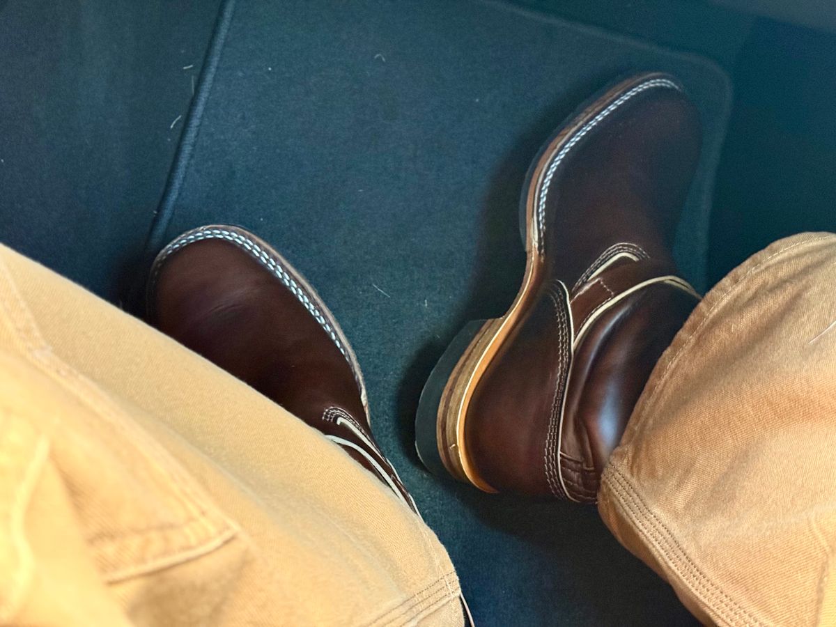 Photo by BigDawg308 on July 18, 2025 of the Wesco Mister Lou in Horween Brown Chromexcel.