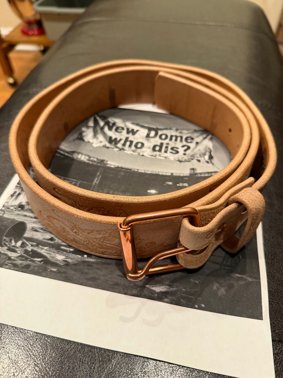 Photo by BigDawg308 on October 1, 2025 of the Harker Leatherworks Kraken Custom MTO in J&FJ Baker Natural Oak Bark Bridle Roughout.