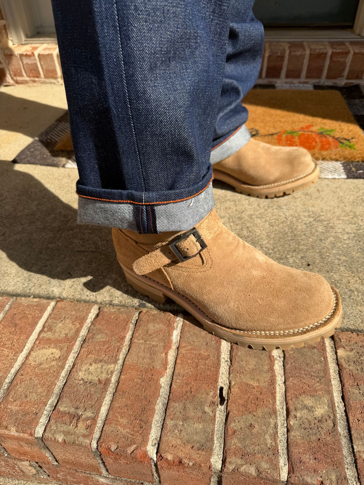 Photo by BigDawg308 on October 25, 2025 of the Wesco x Iron Shop Provisions Boss in Seidel Burlap Roughout.