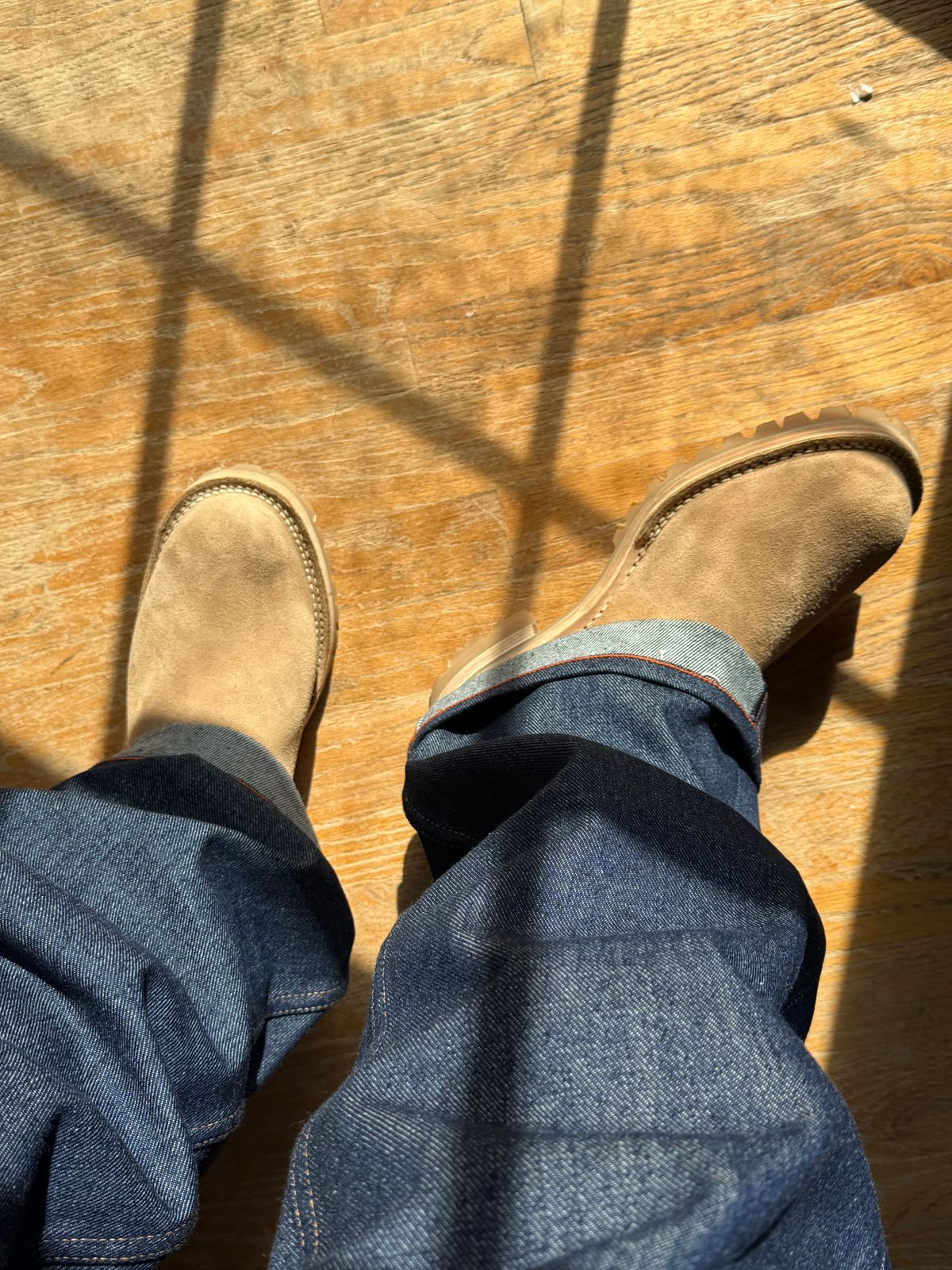 Photo by BigDawg308 on October 25, 2025 of the Wesco x Iron Shop Provisions Boss in Seidel Burlap Roughout.