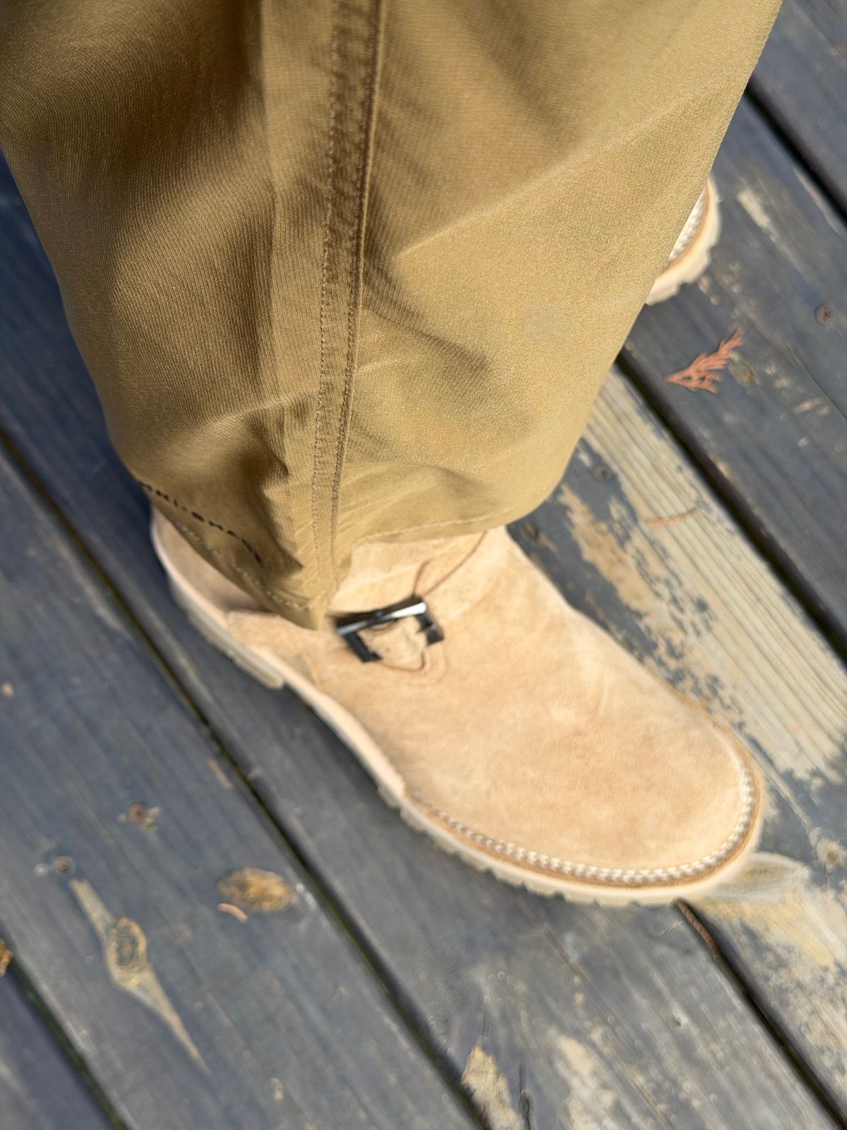 Photo by BigDawg308 on November 8, 2025 of the Wesco x Iron Shop Provisions Boss in Seidel Burlap Roughout.