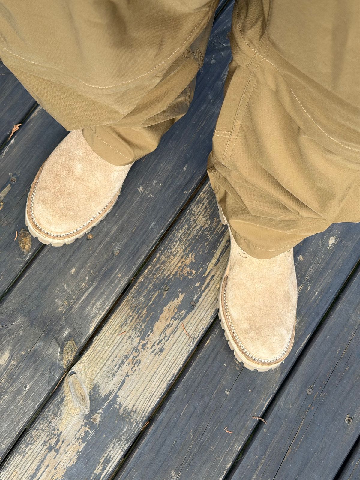 Photo by BigDawg308 on November 8, 2025 of the Wesco x Iron Shop Provisions Boss in Seidel Burlap Roughout.