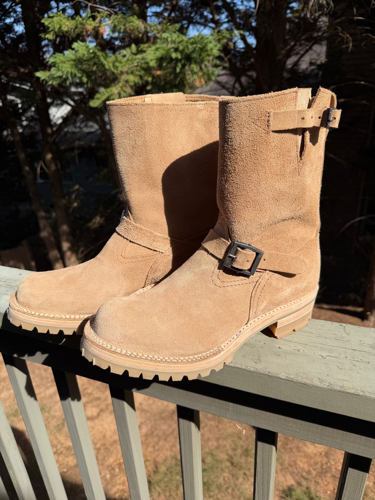 Photo by BigDawg308 on October 25, 2025 of the Wesco x Iron Shop Provisions Boss in Seidel Burlap Roughout.