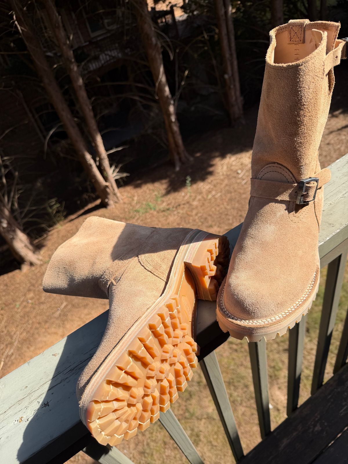 Photo by BigDawg308 on October 25, 2025 of the Wesco x Iron Shop Provisions Boss in Seidel Burlap Roughout.