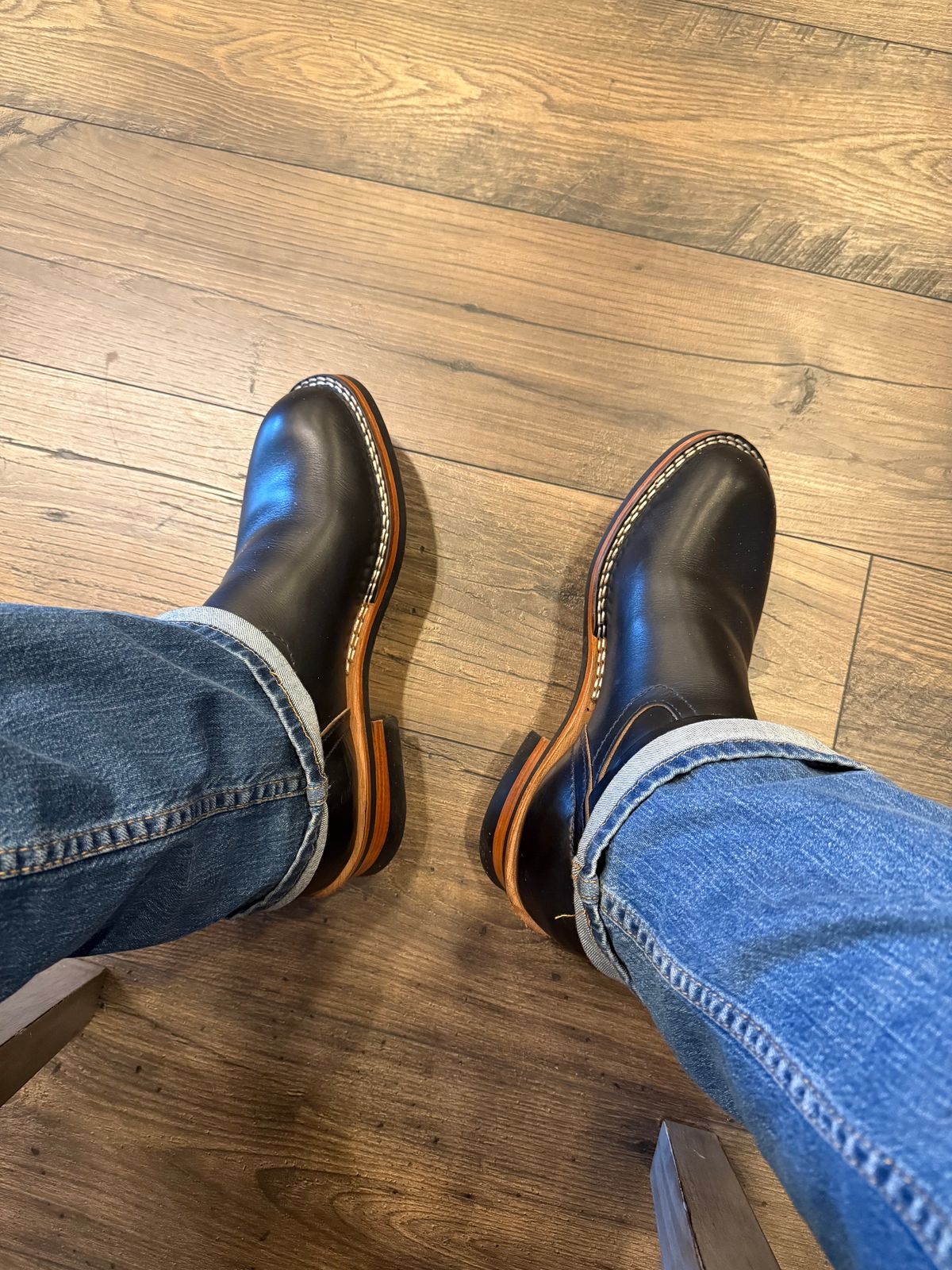 Photo by BigDawg308 on June 24, 2025 of the Nicks Brakeman (Guilty Party Atl Collab) in Horween Black Chromexcel.