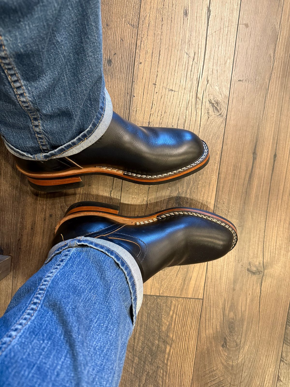 Photo by BigDawg308 on June 24, 2025 of the Nicks Brakeman (Guilty Party Atl Collab) in Horween Black Chromexcel.