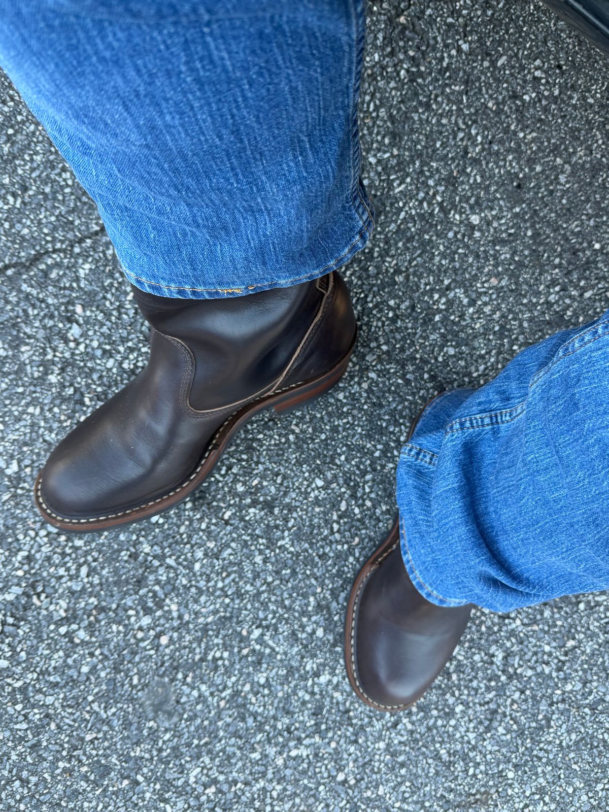 Photo by BigDawg308 on October 23, 2025 of the White's x Harley Davidson Stockman Pull-On in Horween Overdyed Brown Chromexcel.