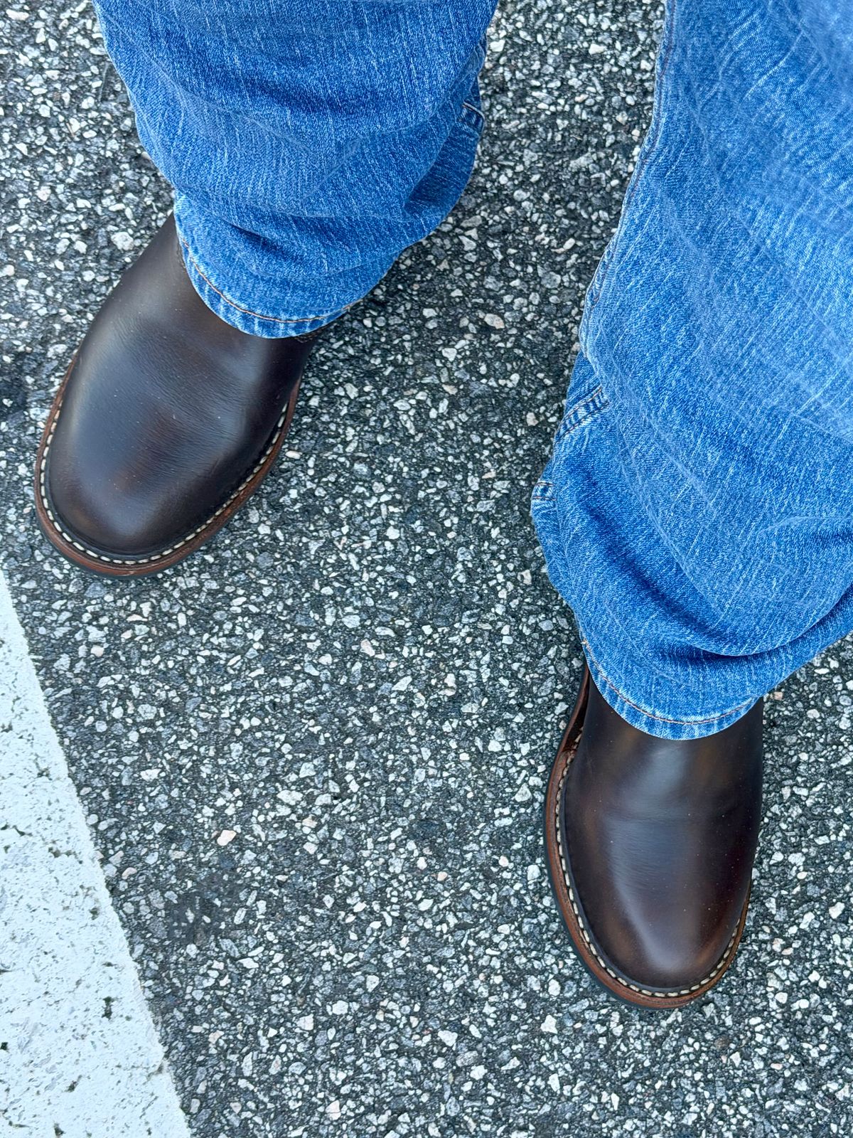 Photo by BigDawg308 on October 23, 2025 of the White's x Harley Davidson Stockman Pull-On in Horween Overdyed Brown Chromexcel.