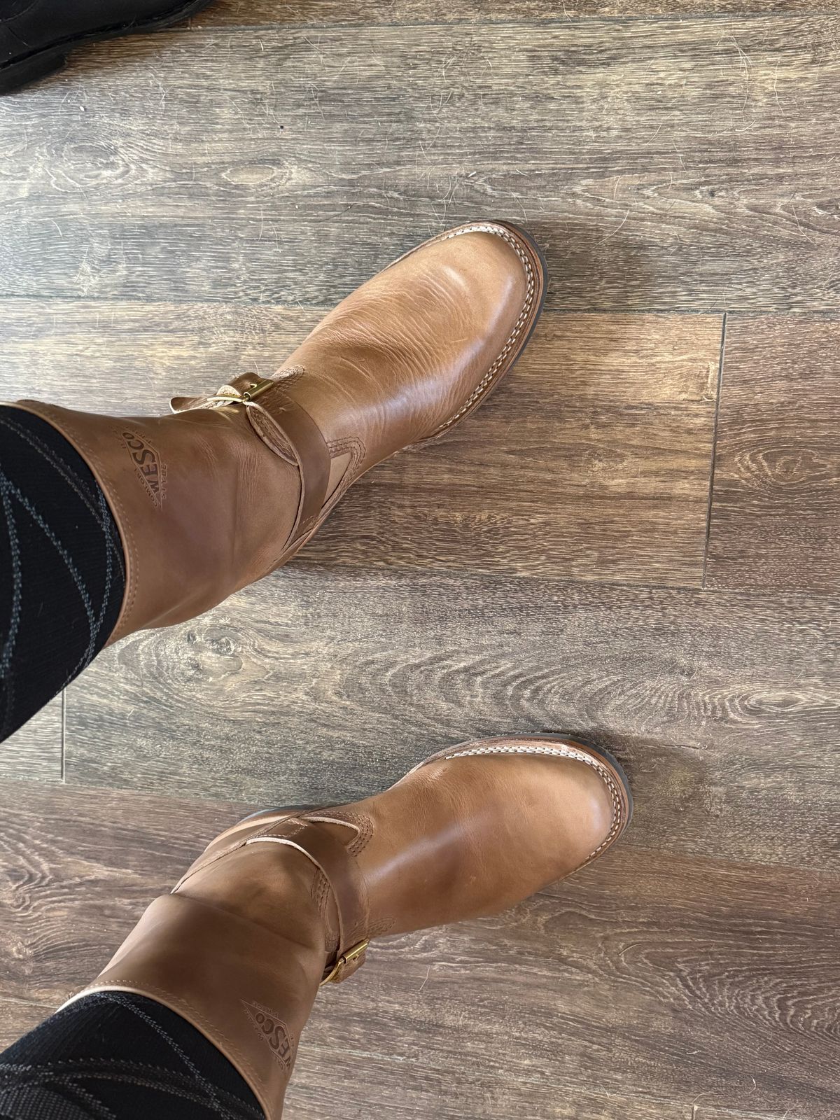 Photo by BigDawg308 on June 11, 2025 of the Wesco Mister Lou in Horween Natural Chromexcel.