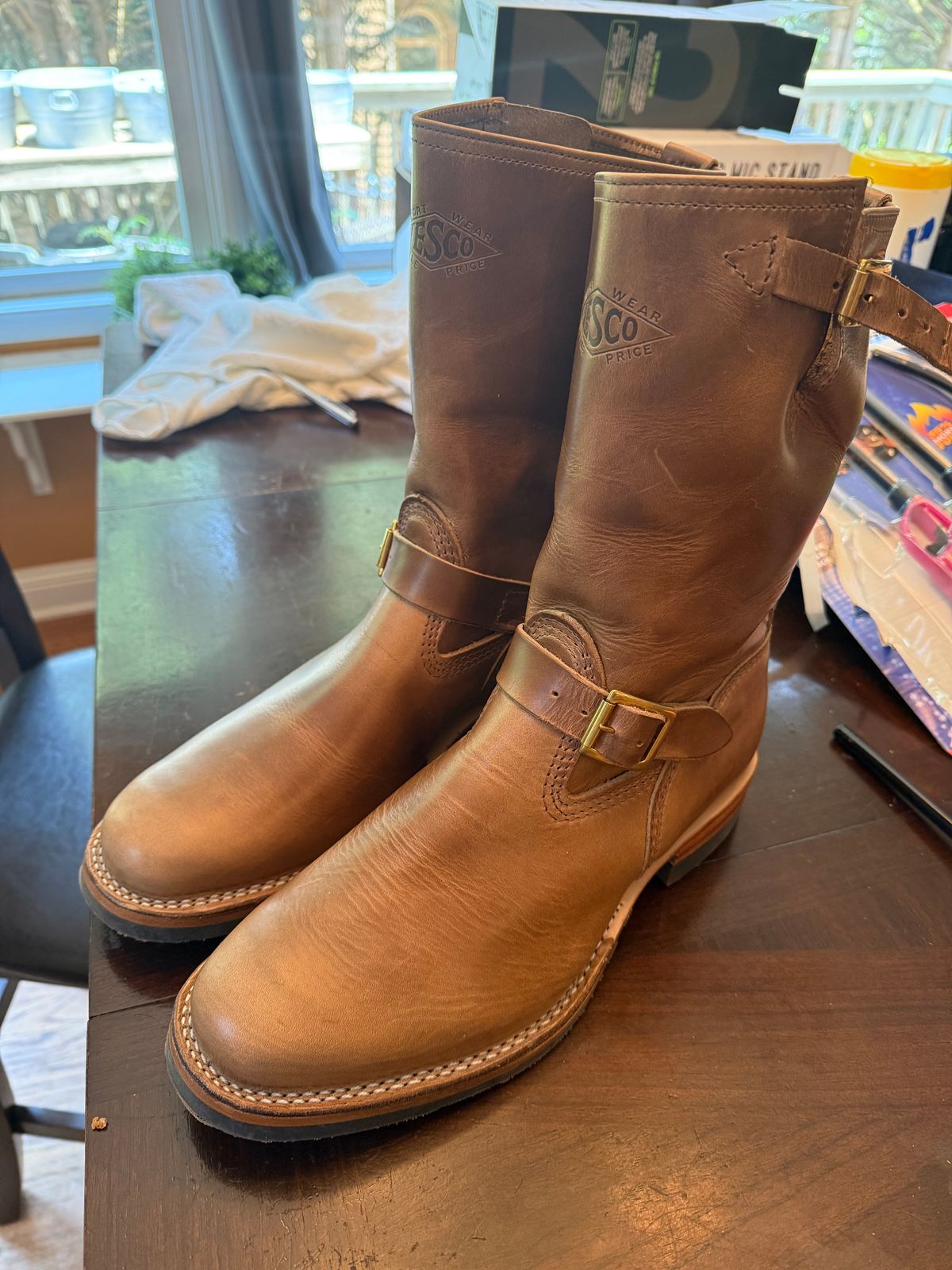 Photo by BigDawg308 on June 11, 2025 of the Wesco Mister Lou in Horween Natural Chromexcel.