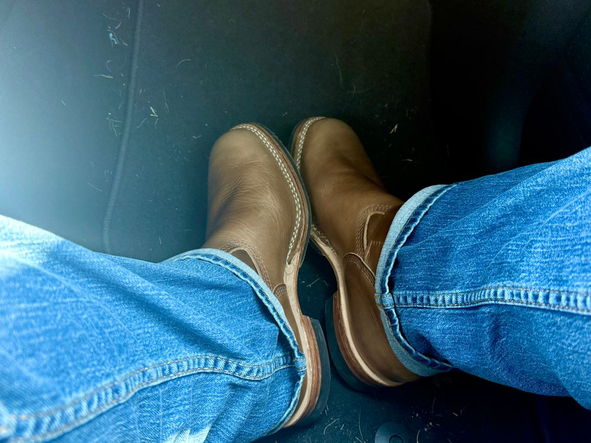 Photo by BigDawg308 on June 24, 2025 of the Wesco Mister Lou in Horween Natural Chromexcel.