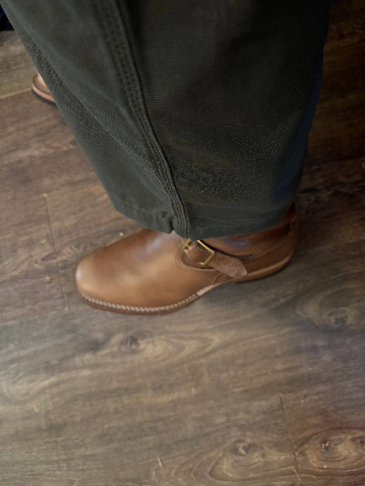 Photo by BigDawg308 on July 20, 2025 of the Wesco Mister Lou in Horween Natural Chromexcel.