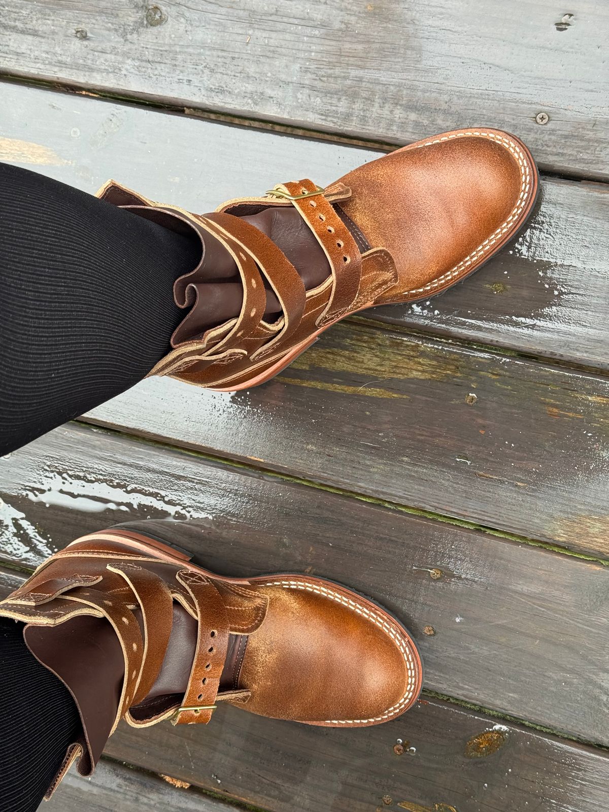 Photo by BigDawg308 on May 3, 2025 of the Nicks Heritage TankerPro in Horween Ember Waxed Flesh.