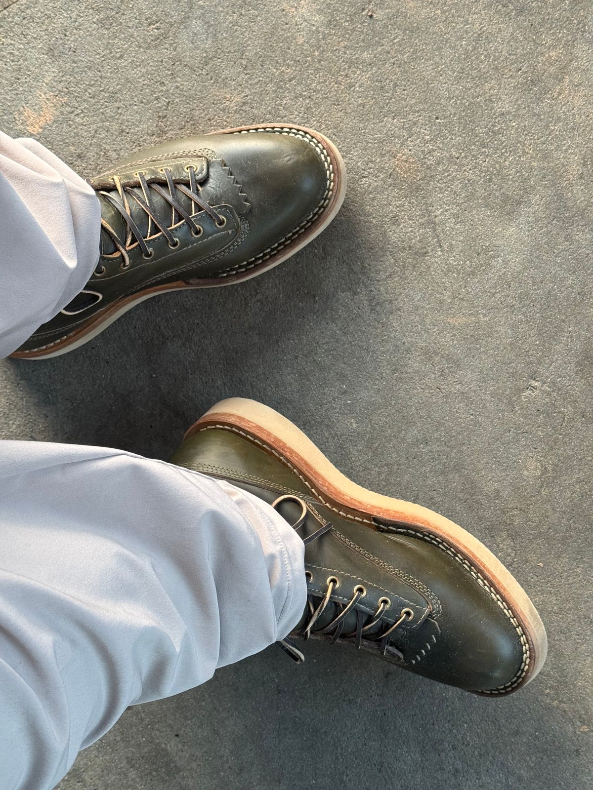 Photo by BigDawg308 on September 19, 2025 of the White's C350LTT-CS in Horween Greener Pastures Dublin.