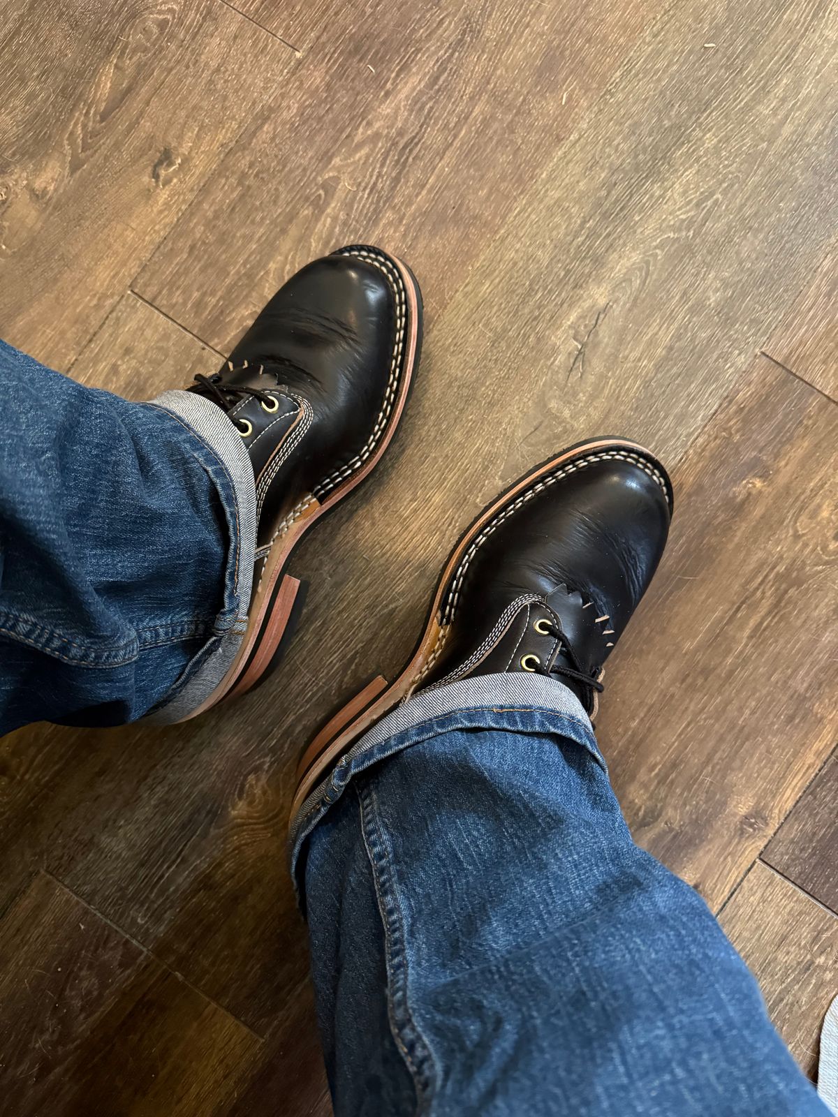 Photo by BigDawg308 on June 9, 2025 of the Frank's Boots Wilson in Horween Black Chromexcel.