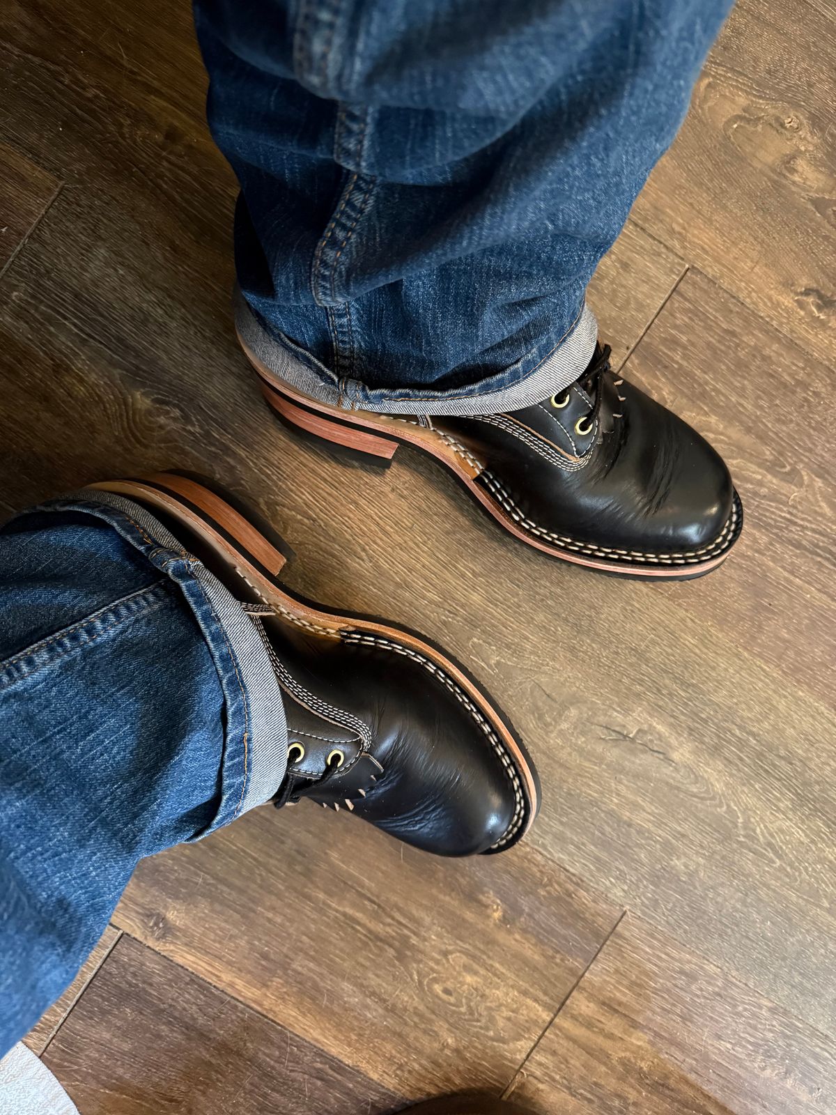 Photo by BigDawg308 on June 9, 2025 of the Frank's Boots Wilson in Horween Black Chromexcel.