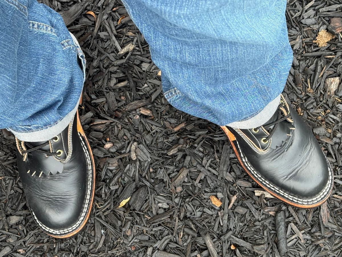 Photo by BigDawg308 on June 10, 2025 of the Frank's Boots Wilson in Horween Black Chromexcel.