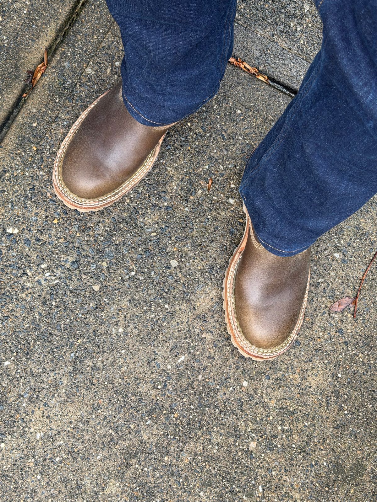 Photo by BigDawg308 on December 8, 2025 of the White's Nomad Engineer Boots in Horween Olive Waxed Flesh.