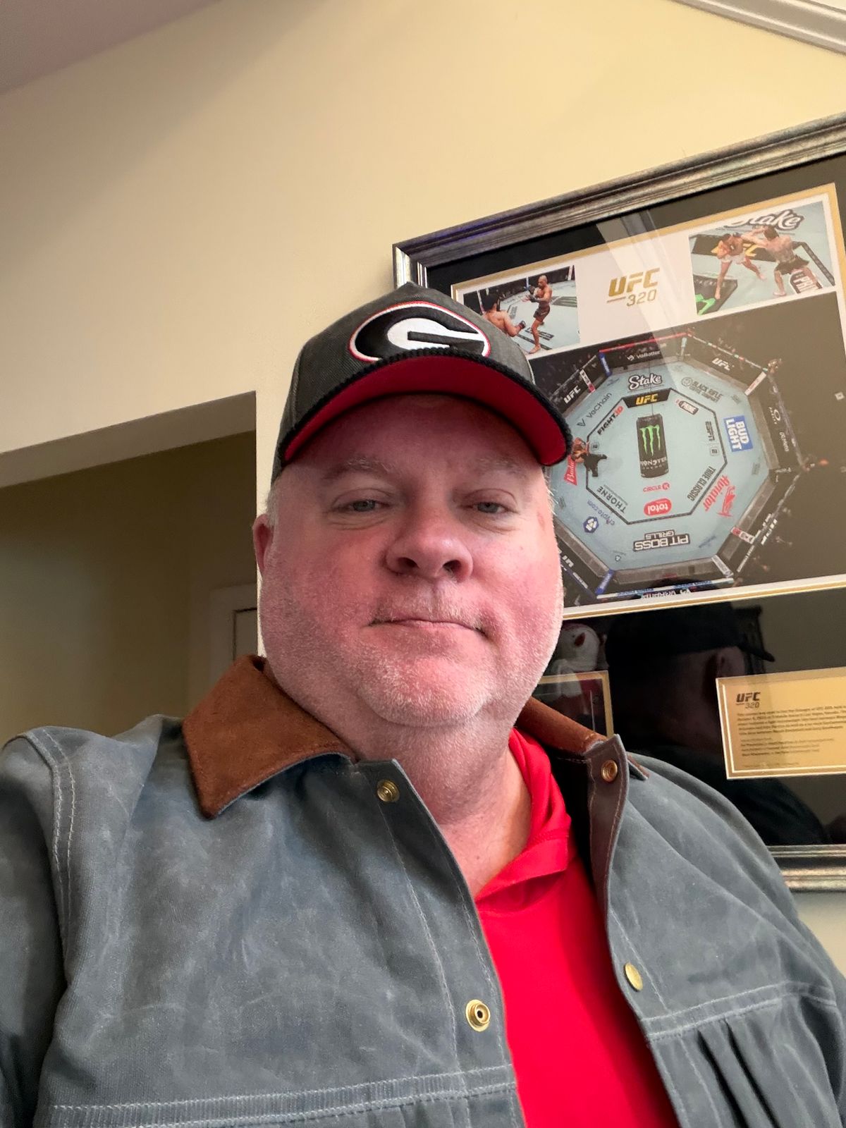 Photo by BigDawg308 on December 6, 2025 of the Nicks x Heat Straps Patriot Type 1 Jacket in Seidel 1964 Brown Roughout & 20oz USA Waxed Canvas & 26oz USA Wool.