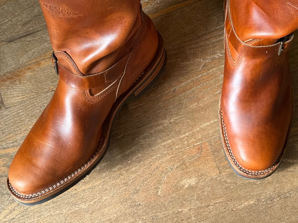 Photo by BigDawg308 on August 6, 2025 of the Wesco Boss Engineer Boot in Seidel British Tan Domain.