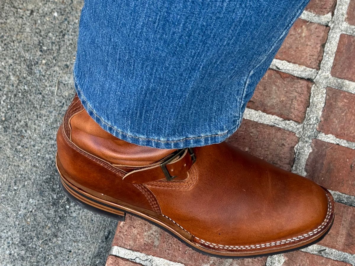 Photo by BigDawg308 on August 16, 2025 of the Wesco Boss Engineer Boot in Seidel British Tan Domain.
