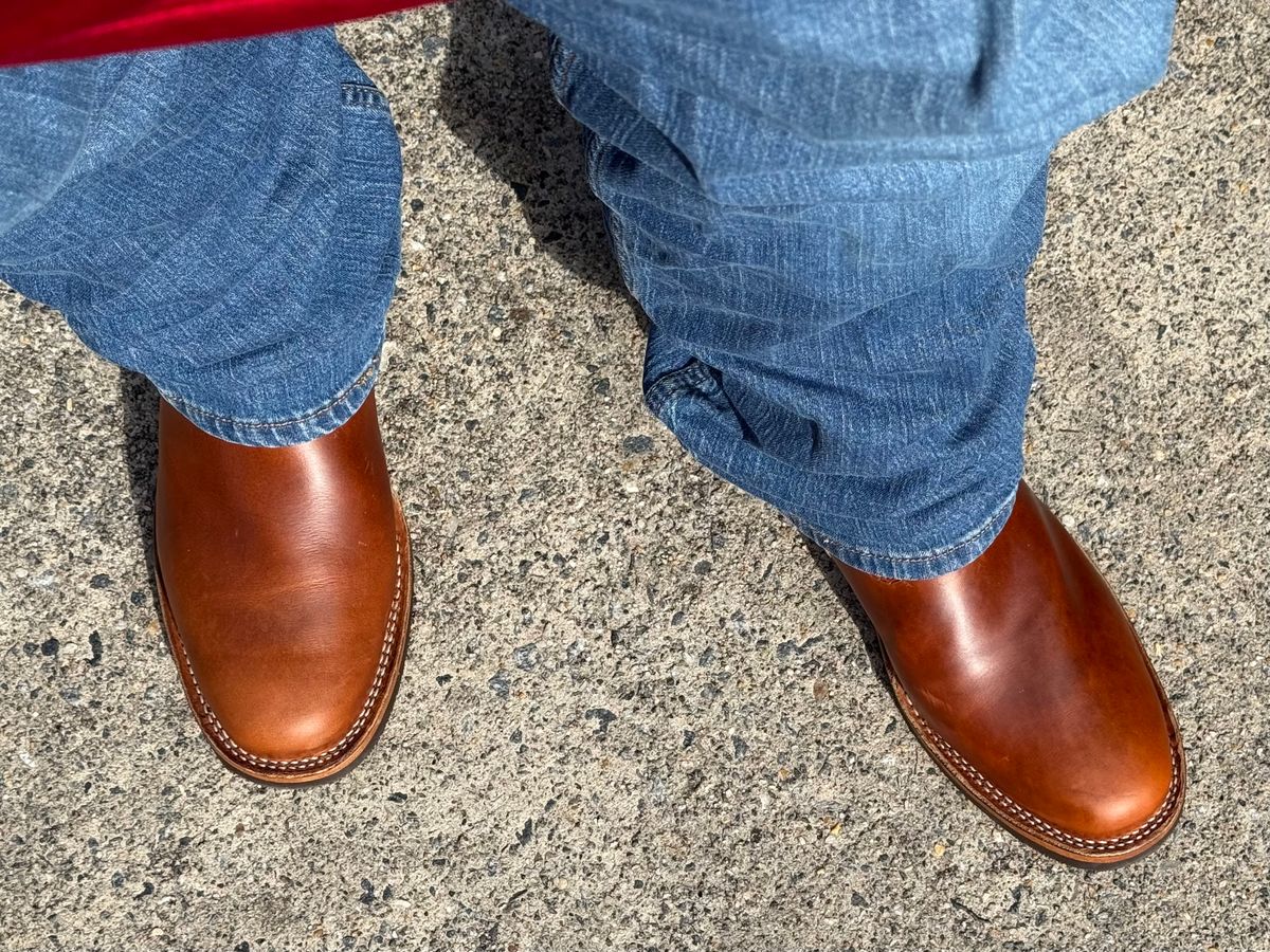 Photo by BigDawg308 on August 16, 2025 of the Wesco Boss Engineer Boot in Seidel British Tan Domain.