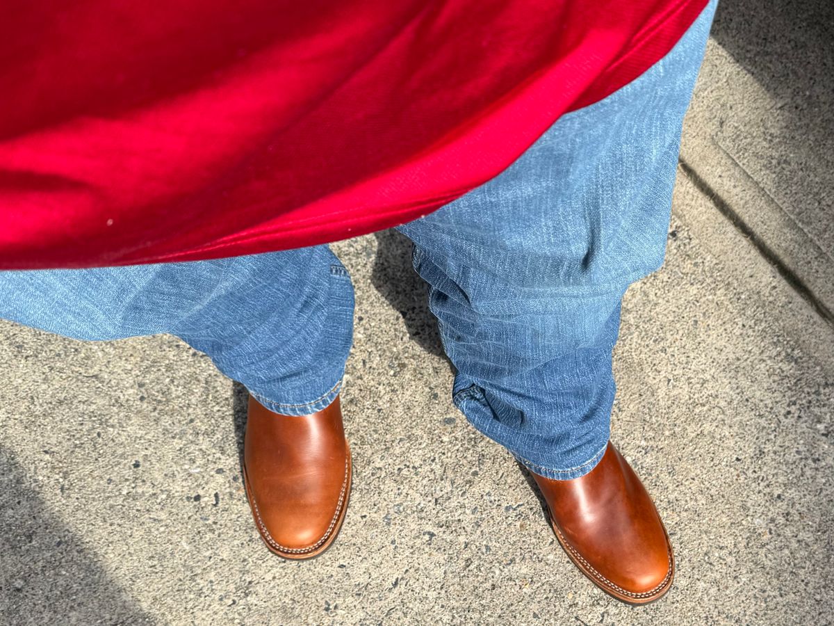 Photo by BigDawg308 on August 16, 2025 of the Wesco Boss Engineer Boot in Seidel British Tan Domain.