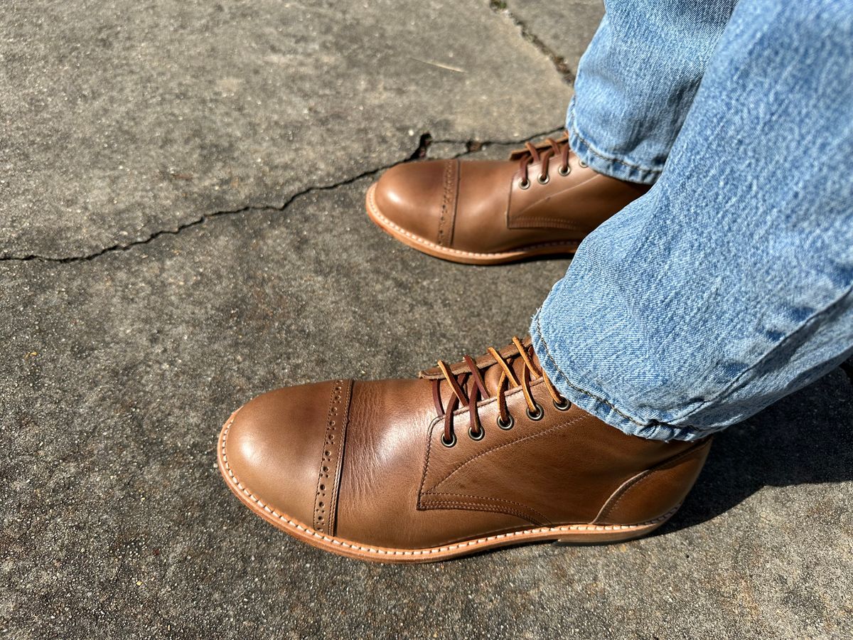 Photo by PMap on July 11, 2026 of the Oak Street Bootmakers Trench Boot in Horween Natural Chromexcel.