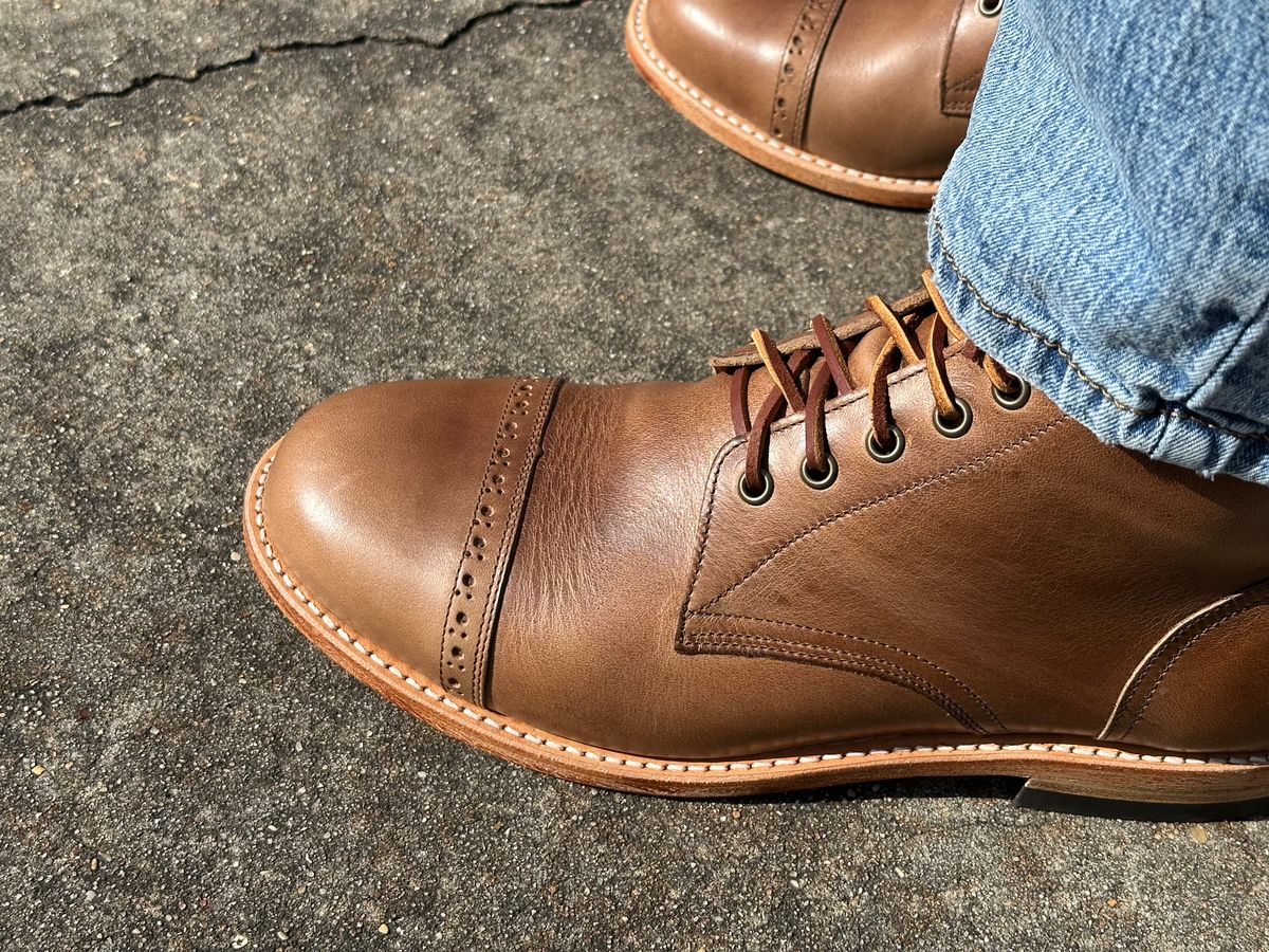 Photo by PMap on July 11, 2026 of the Oak Street Bootmakers Trench Boot in Horween Natural Chromexcel.