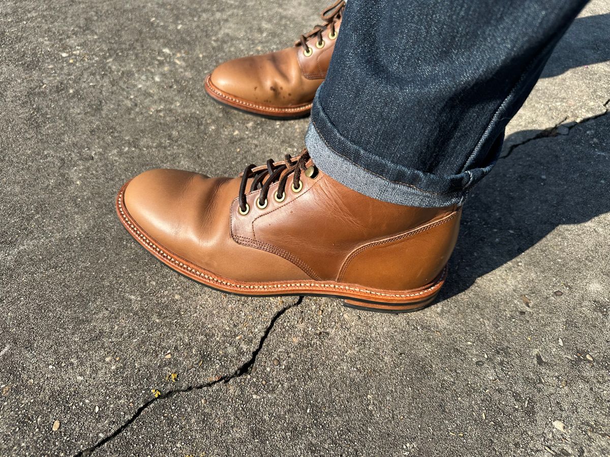 Photo by PMap on July 3, 2026 of the Grant Stone Diesel Boot in Horween Dune Chromexcel.