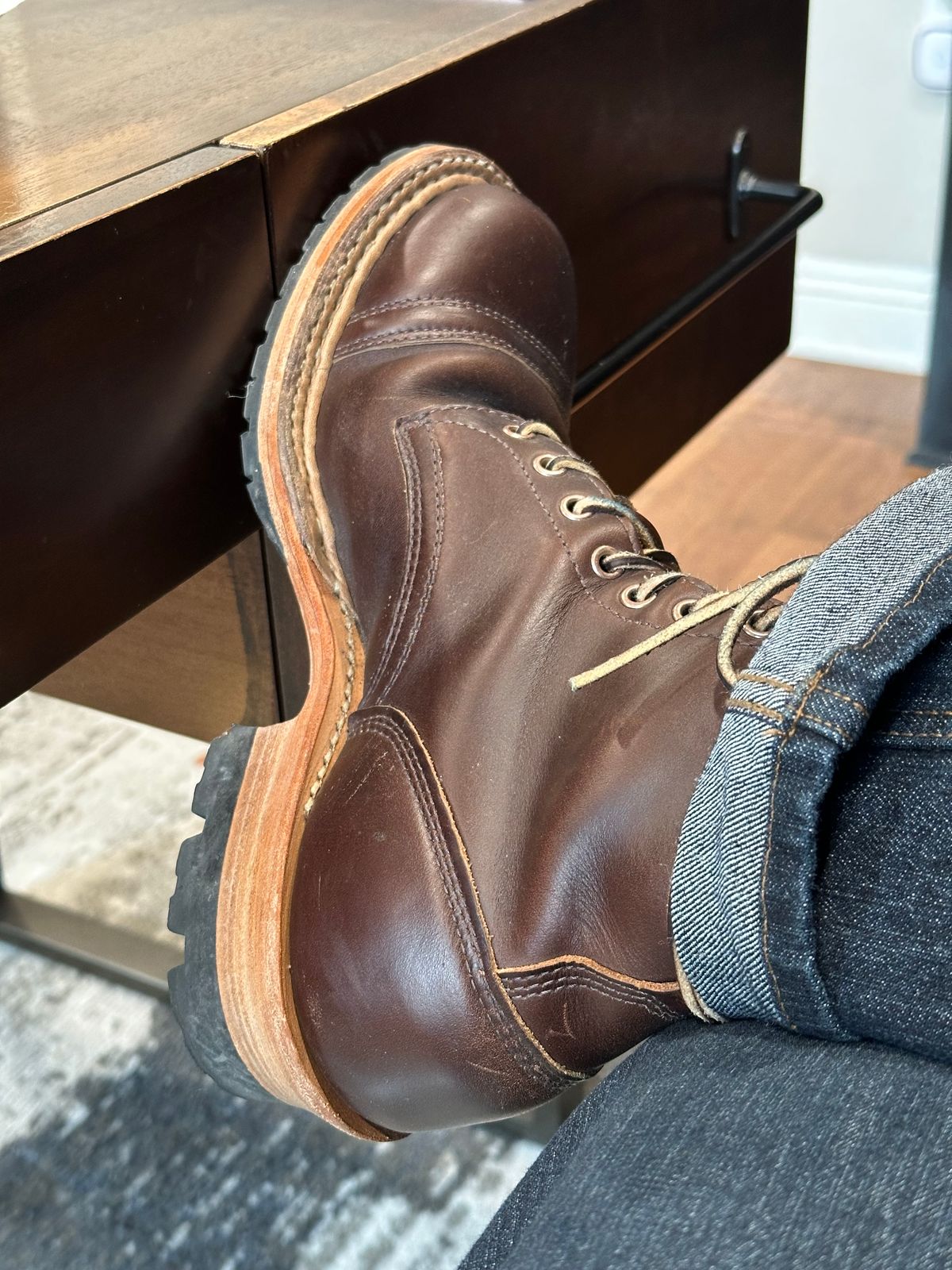 Photo by PMap on June 18, 2026 of the White's 350 Logger in Horween Brown Chromexcel.