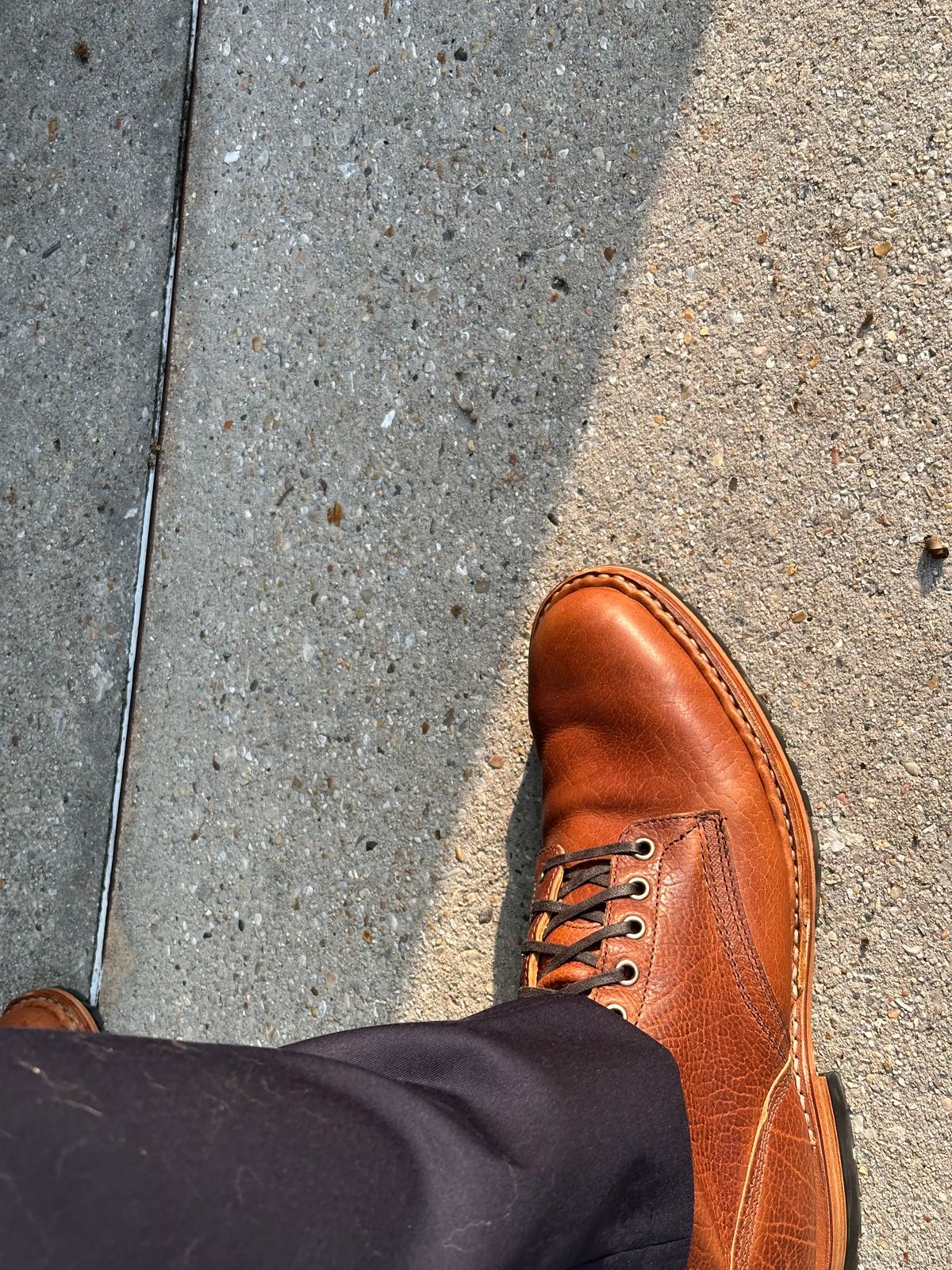 Photo by PMap on June 25, 2026 of the White's MP-Sherman Plain Toe in Gallun Whiskey Shrunken Calf.