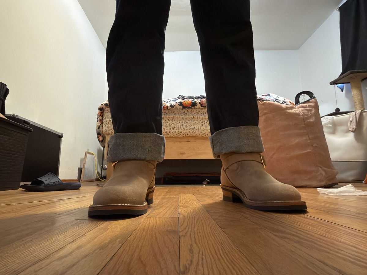 Photo by Kismetatron on March 31, 2026 of the Nicks Brakeman in Brown Chromexcel Roughout.