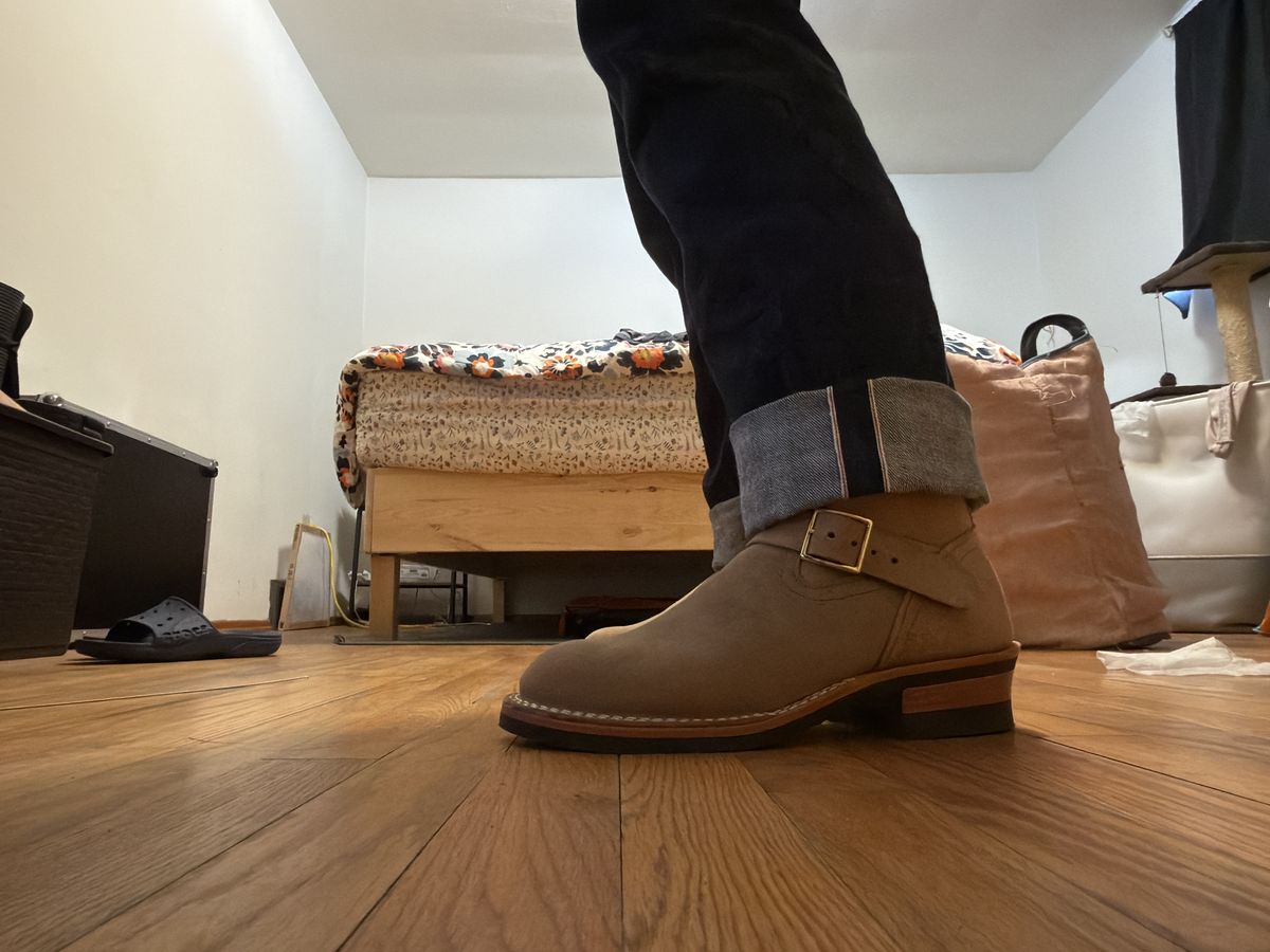Photo by Kismetatron on March 31, 2026 of the Nicks Brakeman in Brown Chromexcel Roughout.
