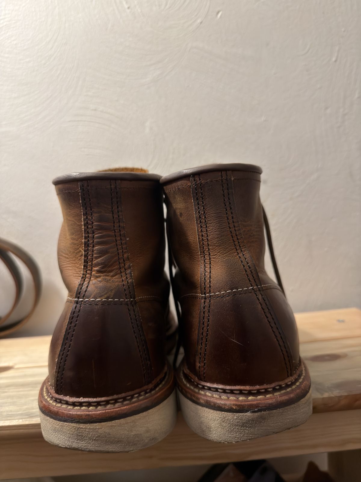 Photo by Kismetatron on April 1, 2026 of the Red Wing 6-Inch Classic Moc in S.B. Foot Copper Rough and Tough.