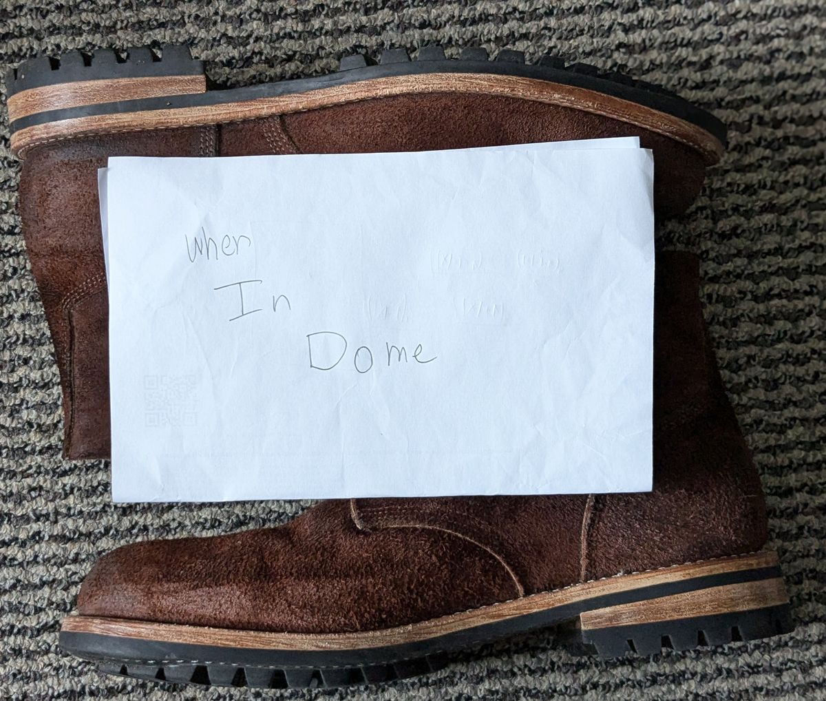 Photo by stridersubs on November 4, 2024 of the Oak Street Bootmakers Field Boot in Seidel Black Walnut Stampede Roughout.