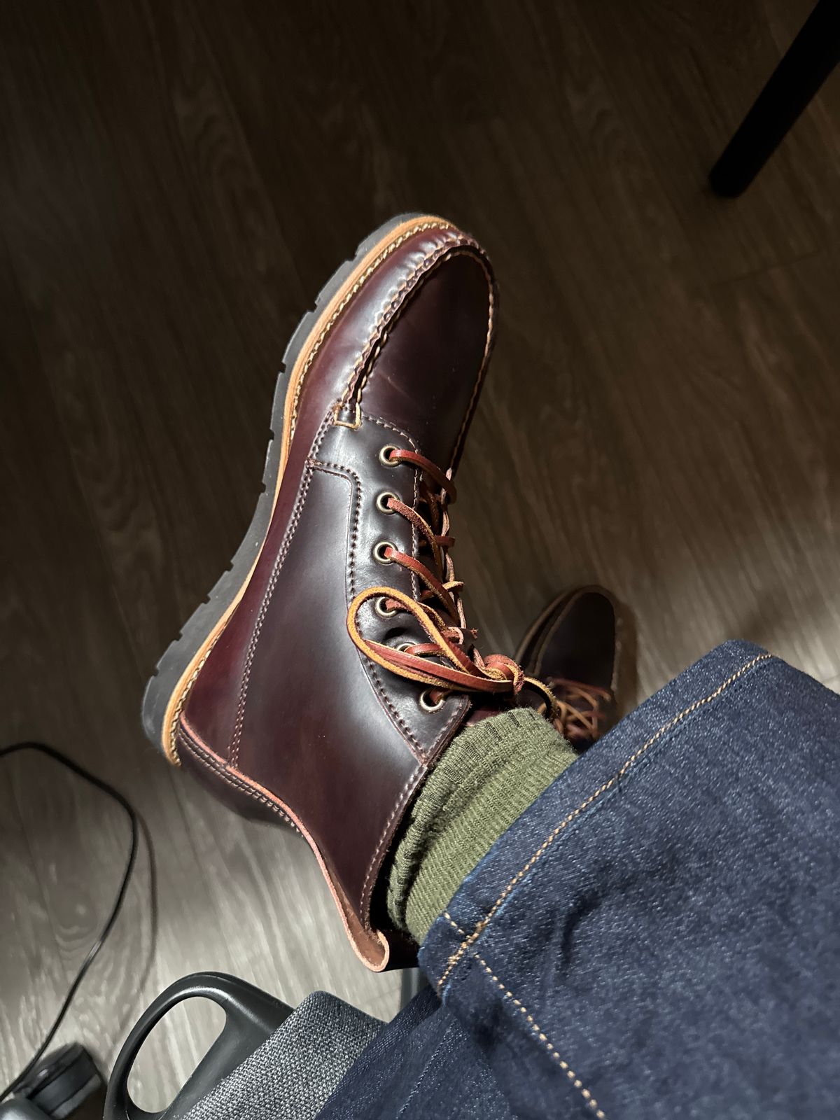Photo by taylorwhitcomb on December 4, 2024 of the Rancourt & Co. Baxter Boot in Horween Color 8 Shell Cordovan.