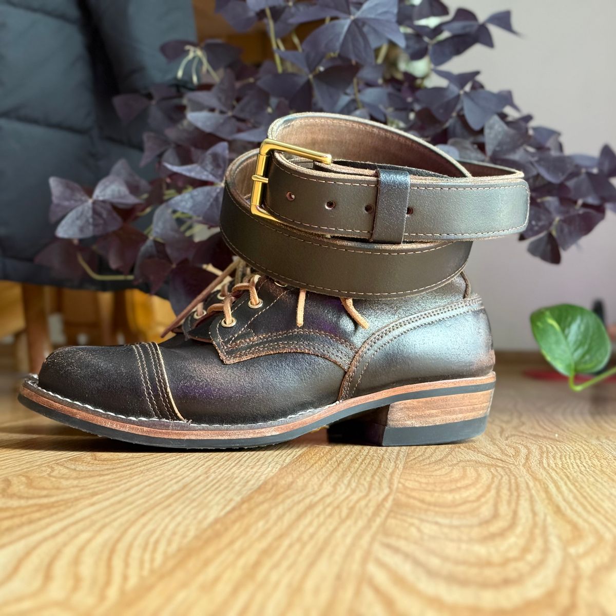 Photo by SteveHarveyOswald on February 1, 2026 of the Nicks Heritage Belt in Horween Brown Waxed Flesh.