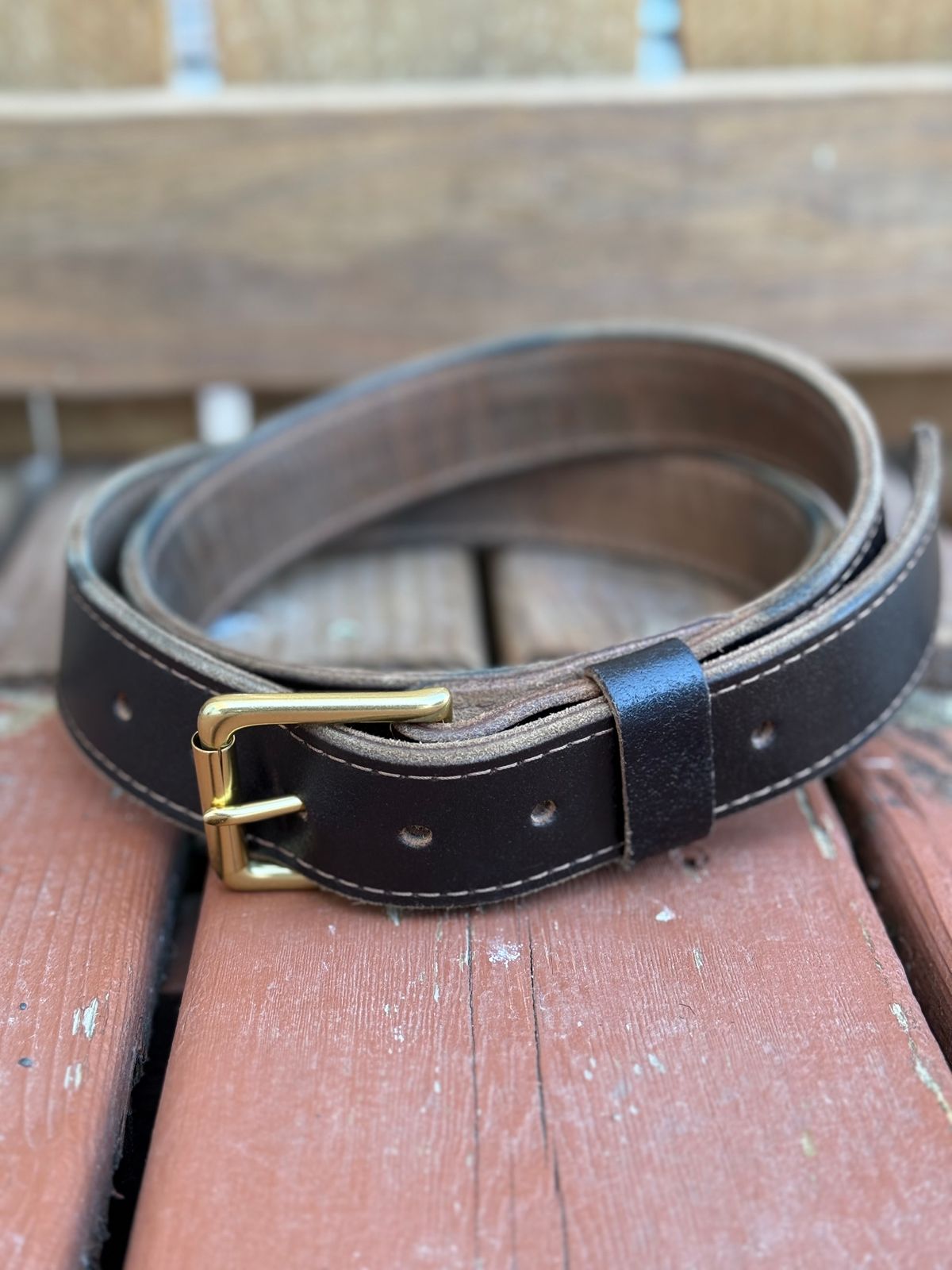 Photo by SteveHarveyOswald on March 1, 2026 of the Nicks Heritage Belt in Horween Brown Waxed Flesh.