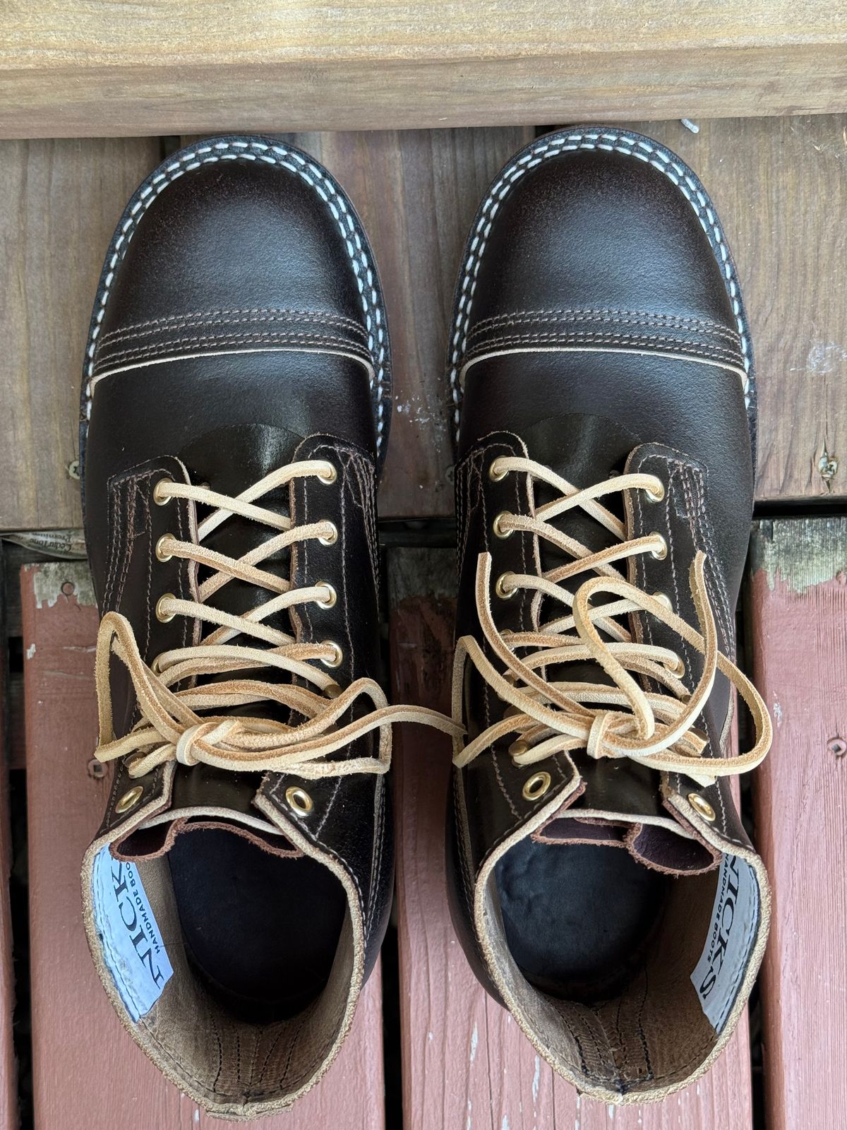Photo by SteveHarveyOswald on October 1, 2025 of the Nicks MTO in Horween Brown Waxed Flesh.
