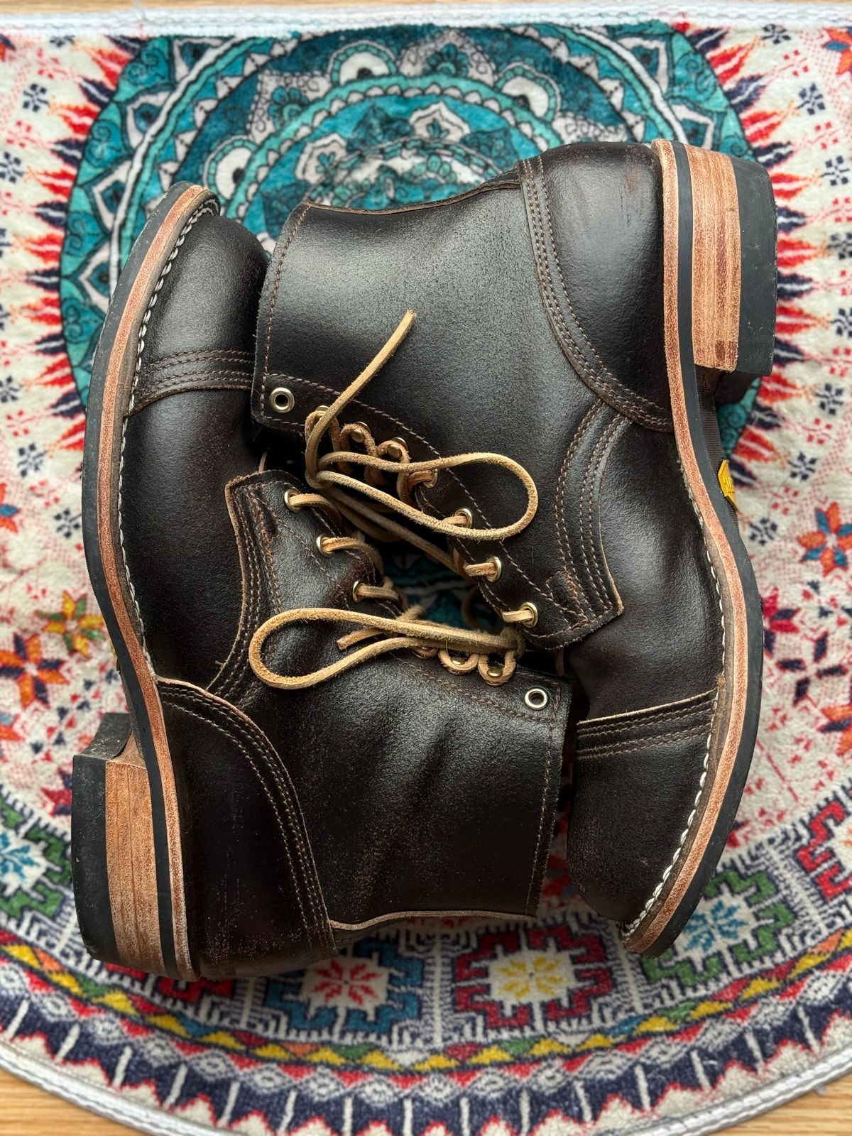 Photo by SteveHarveyOswald on December 1, 2025 of the Nicks MTO in Horween Brown Waxed Flesh.